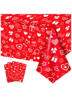 Buy Valentine's Day Tablecloth, 3 Pcs Valentine's Day Party Tablecloth Set - Valentines Party Tablecloth, Happy Valentines Day Tablecloths & Valentine's Day Table Covers for Valentines Day Decorations in Saudi Arabia