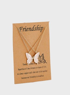 Buy 2 Pack Butterfly Friendship Necklace Set On Card in UAE