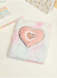 Buy Heart Printed Fluffy Notebook in Saudi Arabia