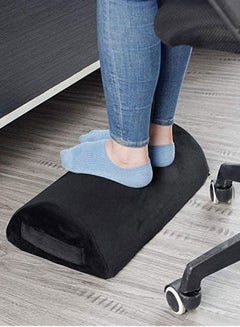 Buy Foot Rest Cushion Under Desk with High Rebound Ergonomic Foam Non-Slip Half-Cylinder Footstool Ottoman for Home Office Desk Airplane Travel in UAE