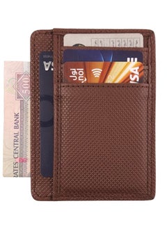 Buy Card Holder Genuine Leather Wallet for Men, Premium Leather Material with Versatile Compartment, Ideal for Traveling & Daily Use, Perfect Gift for Any Occasion- Chocolate in UAE