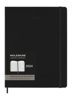 اشتري 2024 Weekly Planner Agenda Diary Hard Cover Black 19x25cm XL Size في الامارات