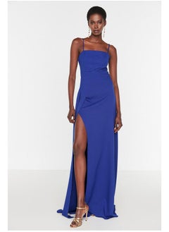 اشتري Saks A-Cut Slit Low-cut Woven Long Evening Dress في مصر