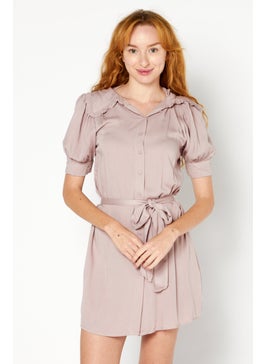 Buy Women Textured Mini Dress, Light Pink in Saudi Arabia