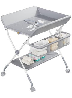 Buy Portable Foldable Baby Changing Table With Wheels And Waterproof Diaper Pad in Saudi Arabia