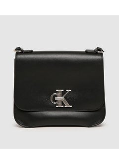 Buy Calvin Klein Black Logo Embellished Crossbody Bag with Lock Closure in Egypt