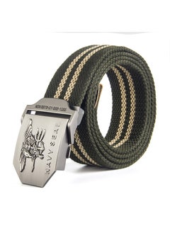 اشتري NAVY SEAL Canvas Military Belt for MenArmy Green Stripe Army Green Stripe في السعودية