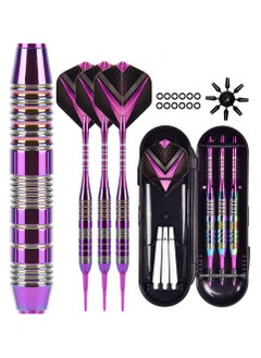 اشتري Tip Darts Set - Professional Soft Dart Set Colorful Tip for Dartboard with Iron Barrels and Extra Aluminum Shafts, Flights + Dart Tool + Gift Case في الامارات