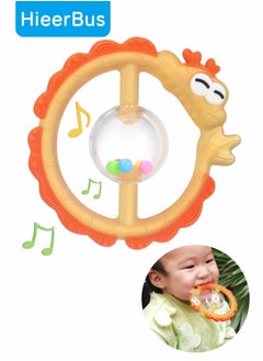 Buy Baby Teething Sensory Toys for 0-6 6-12 Months Babies, China Dragon Food Grade Rattle & Teether Multi-Use Toy for Newborn Infant Learning Developmental BPA Free Toys Gifts, Yellow in Saudi Arabia