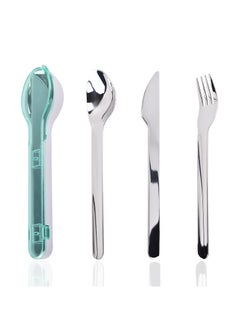 Buy Travel Utensils with Case, 304 Stainless Steel Utensils Set, Include Fork Spoon Knife, Portable Travel Cutlery Set for Dorm, Work, School, Picnic in Saudi Arabia