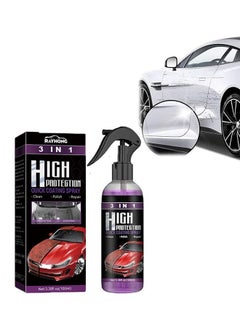 اشتري 3 in 1 High Protection Quick Car Coating Spray,  Car Wax Polish Spray,  Quick Detail Spray for Cars，Car Surfaces are Coated, Repaired and Polished to Remove Dirt and Grease Easily 100ml في السعودية