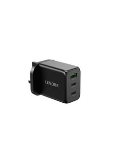 Buy Levore Wall charger with Dual 65W 2 USB-C Ports and 30W USB-A Port - Black in UAE
