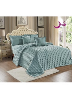 Buy Comforter Set Winter Bedspread 2Piece Soft Velvet Compressed System 6Piece Compressed Size 240X220 in Saudi Arabia