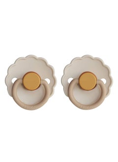 Buy Pack Of 2 Daisy Latex Baby Pacifier 6-18M, Chamomile in Saudi Arabia