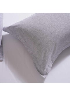 اشتري Dublin Mini Check 2-Piece Oxford Pillow Case Set 50X75+5Cm - White في الامارات