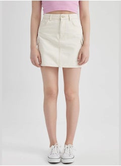 Buy Woman Cargo Fit Denim Skirt in UAE