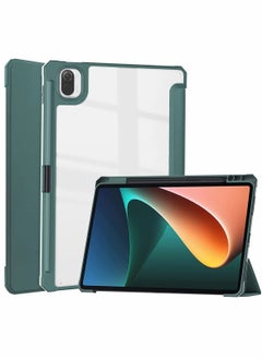 اشتري Case for Xiaomi Mi Pad 5 /for Pro case 11 inch Tablet Cover with Pencil Holder Auto Wake/Sleep Trifold Stand Smart Transparent Back Shell في السعودية