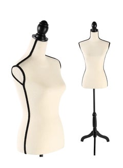 اشتري Female Dress Form Mannequin Torso Adjustable Height Mannequin Body with Tripod Stand for Clothing Dress Jewelry Display, Beige في الامارات