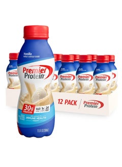 Buy Protein Shake Vanilla 30g Protein 1g Sugar 24 Vitamins & Minerals 11.5 Fl Oz (Pack of 12) in UAE