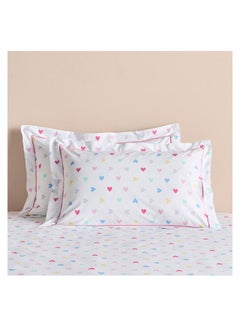 Buy Eco Snuggle Hearts Organic Cotton 200 Thread Count 2-Piece Pillowcase Set - 75x50 cm in Saudi Arabia