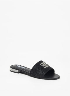 Buy Women's Logo Detail Slip-On Sandals in UAE