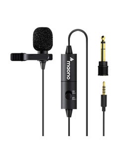 Buy MAONO AU-100 Condenser Clip On Lavalier Microphone With Audio Cable Black in UAE