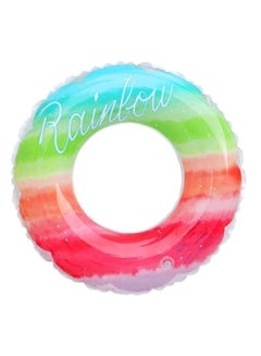 Buy Rainbow Swimming Ring for Kids Summer Beach Inflatable Swim Ring Water Fun Party Toy in Saudi Arabia