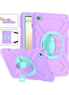 Buy for Galaxy Tab A9 Plus Case(SM-X210/X215/X216,Released 2023), Shockproof Kids Case with Built-in Silicone Hand Strap/Shoulder Strap/Swivel Kickstand for Galaxy Tab A9+ 10.9in(Purple+Blue) in UAE