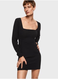 Buy Square Neck Knitted Dress in UAE