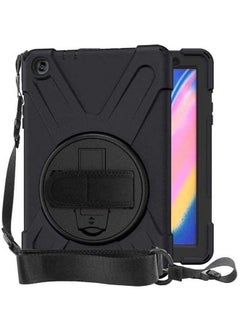 Buy Heavy Duty Full-Body Rugged Protective Shockproof Case With Hand Strap For Samsung Galaxy Tab A 8.0 (2019) Black in Saudi Arabia