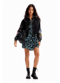 Buy Combination floral wool bomber jacket in Egypt