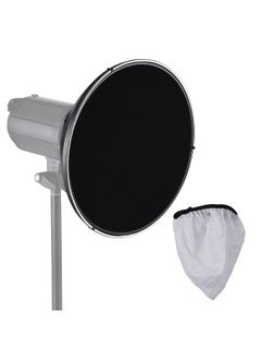 اشتري 15.35 Inch Bowens Mount Beauty Dish Standar Reflector Diffuser Lamp Shade Dish with 60°Honeycomb Grid & Center Reflector for Bowens Mount Studio Strobe Flash Light Speedlite في الامارات