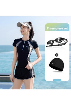 Buy Women's Summer Swimwear With Swimming Goggles and A Swimming Cap in UAE