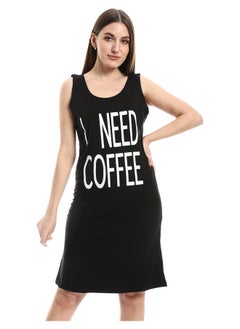 Buy Sleeveless "I Need Coffee" Slip On Sleepshirt in Egypt