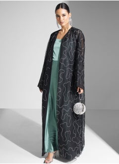 Buy Embellished Flared Sleeve Abaya in Saudi Arabia