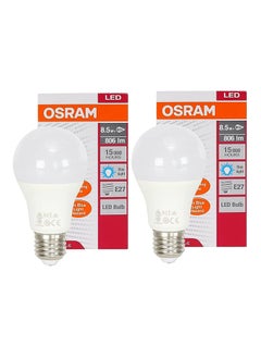 Buy 2-Piece E27 8.5W Cool Day White Light LED Bulb in UAE