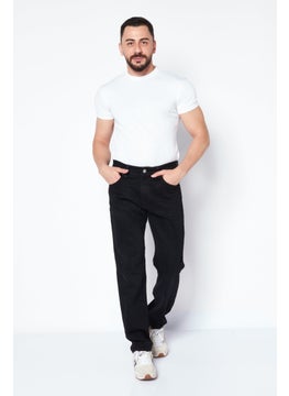 اشتري Men Straight Fit Solid Stretchable Jeans, Black في الامارات