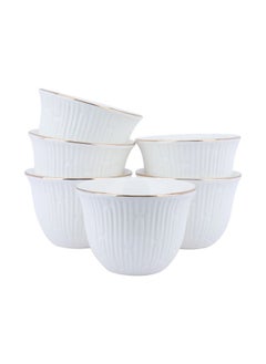 Buy A Set of Ribbed White Porcelain Arabic Coffee Cups in Saudi Arabia