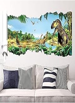 اشتري 3d Wall Sticker Jurassic Realm Dinosaur Wall Stickers boy room wall stickers Kindergarten classroom wallpaper في مصر