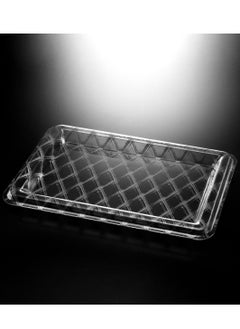 Buy Acrylic Rectangular Tray 60 cm Silver Design in UAE