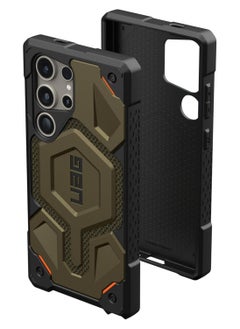 اشتري UAG Monarch Pro Kevlar MagSafe Samsung Galaxy S24 ULTRA Case Cover [25 Feet Drop tested]  - Kevlar Elemental Green في الامارات