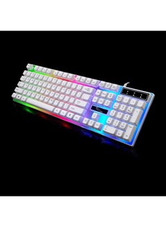 اشتري ZGB G21 104 Keys USB Wired Mechanical Feel Colorful Backlight Office Computer Keyboard Gaming Keyboard(White) في السعودية