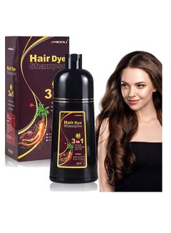 Buy 3 In One Permanent Coffee Brown Hair Dye Shampo500ml in UAE