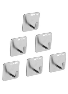 Buy Self Adhesive Hooks 6Packs Stainless Steel Adhesive Door Hooks Coat Hooks AntiRust Waterproof Sticky Hooks for Kitchen Bathroom Office Toilet No Drill Glue Needed in UAE