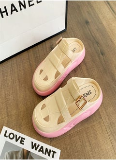 Buy Women's Closed Toe Half Slippers Summer Slip On Lazy Half Slide Sandals Soft And Comfort Hollow Out This Solid Casual Shoes For Women Freeing Up Your Feet in Saudi Arabia