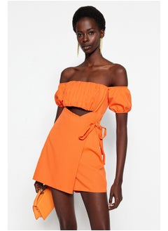 Buy Orange Woven Overalls with Window/Cut Out Detail TPRSS22EL1006 in Egypt