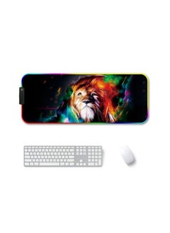 Buy 300x800x3mm F-01 Rubber Thermal Transfer RGB Luminous Non-Slip Mouse Pad(Colorful Lion) in Saudi Arabia