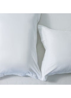 اشتري Bliss 3 - Pieces Cotton Super King Fitted Sheet Set - White - 200x200 + 35 cm 50x75 cm | 100% Cotton - 144 Thread Count Bedding Set For Bedroom في الامارات