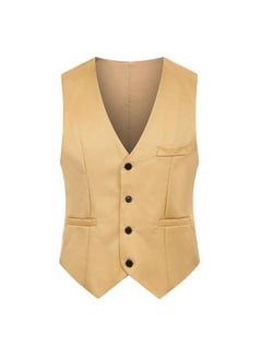 Buy Summer Slim Fit Mens Suit Vest Stylish WaistcoatKhaki Khaki in Saudi Arabia