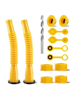 اشتري Gas Can Spout Replacement, Anti-Spill Gas Can Nozzle Replacement, 2-Kit Gas Can Spouts No Leaky, Upgraded Replacement Gas Can Spout with Flexible Nozzle, Gas Can Vent, Fit for Most 1/2/5/10 Gal Can في السعودية